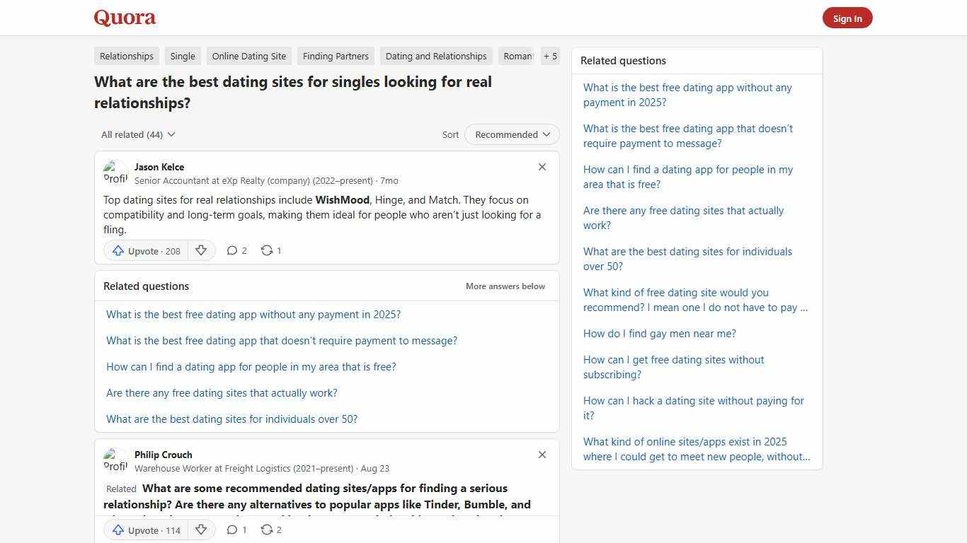 What are the best dating sites for singles looking for real relationships? - Quora