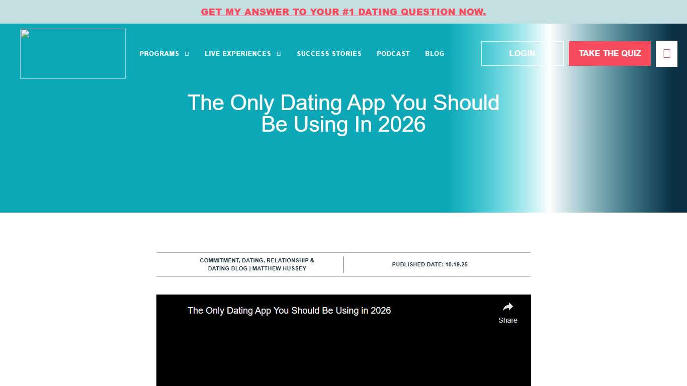 The Only Dating App You Should Be Using in 2026 | Matthew Hussey